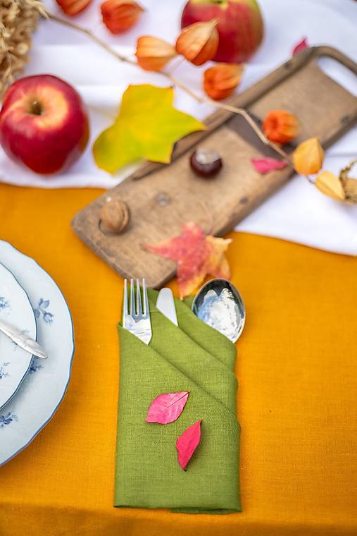 Úžitkový textil - Ľanový obrúsok Autumn Mood - 16963831_