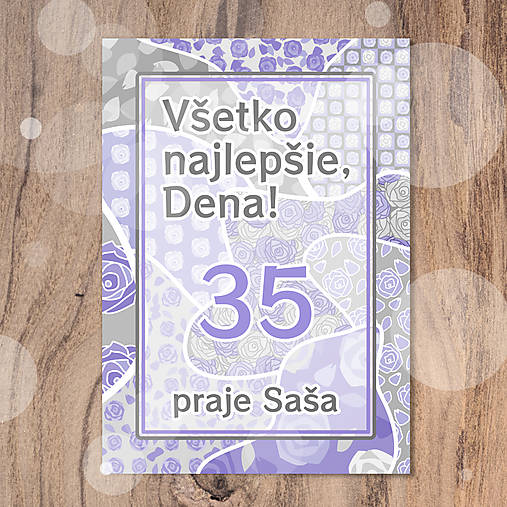 Papiernictvo - Pohľadnica Fľaky chaosu (floral with petals) (ruže (levanduľová farba)) - 16965393_