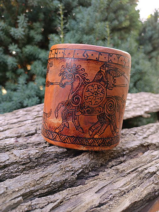Nádoby - ODIN - pohár z čerešňového dreva - Viking wooden mug - 16966766_