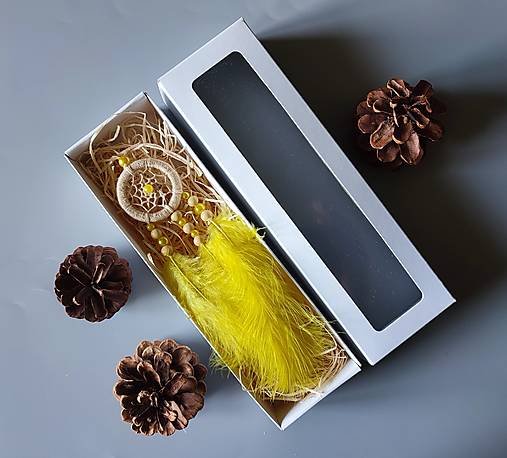 Dekorácie - Mini lapač snov v krabičke - 16969241_