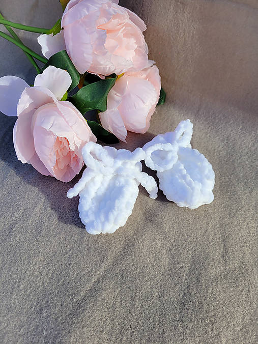 Detské doplnky - Háčkované rukavičky pre bábätko, novorodenca (biela (novorodenec)) - 16968067_