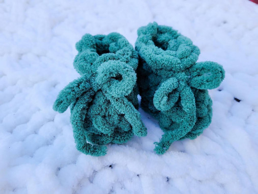 Detské topánky - Papučky Puffy pre bábätko dostupné v 107 farbách (Zelená (Novorodenec) - 16968600_