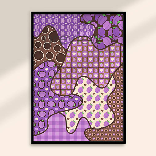 Grafika - Fľaky chaosu (ovocie+čokoláda) (slivky) - 16969142_