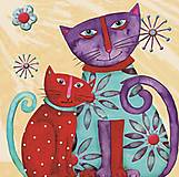  - - 50% diamantové maľovanie/mozaika, 7D, 30x30 cm, pôvod.cena 13,50€ (2 mačky) - 16970985_