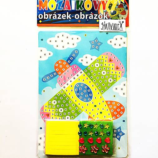 Mozaikový obrázok, 23,5x16,5 cm (lietadlo)