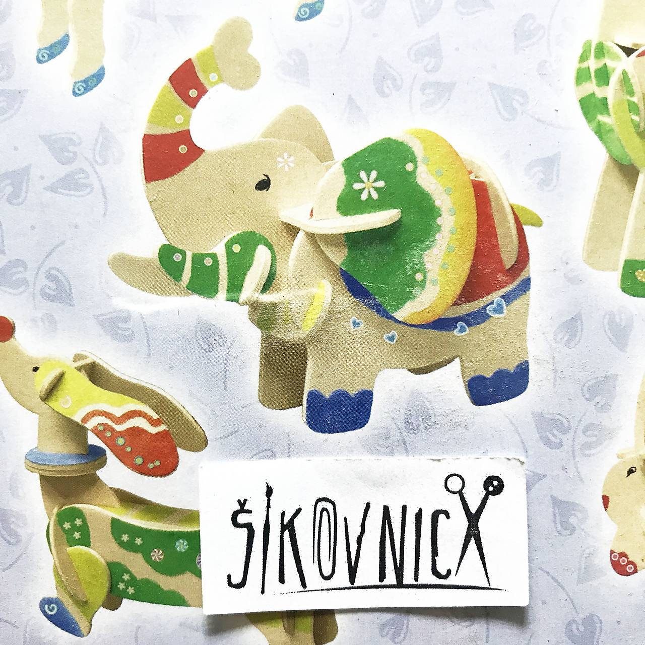 Drevená skladačka sloník