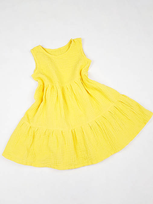 Detské oblečenie - VÝPREDAJ SKLAD. ZÁSOB - Mušelínové šaty - v. 122 - 16970151_