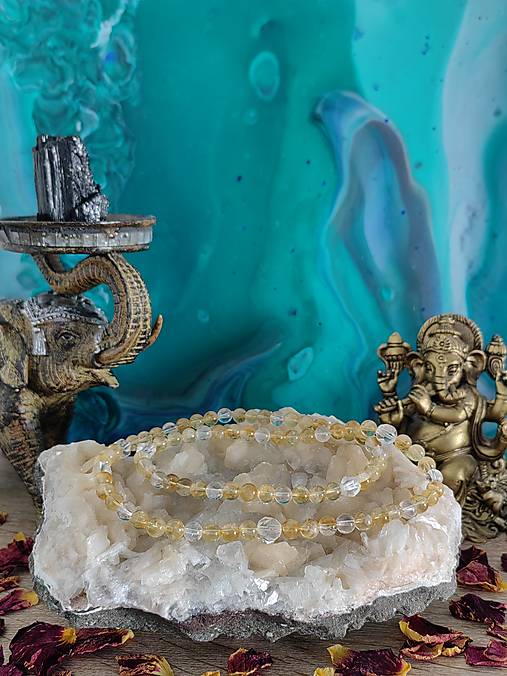 Náhrdelníky - Energeticky kódovaný náhrdelník: Citrín a Krištáľ - 16972281_