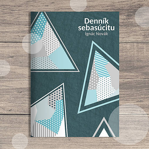 Papiernictvo - Denník sebasúcitu geometry mosaic (trojuholníky + petrolejové pozadie) - 16971270_