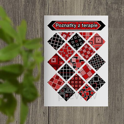 Papiernictvo - Poznatky z terapie (Šachovnica pestrá - geometria black contrast) - 16972172_