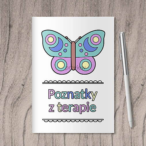 Papiernictvo - Poznatky z terapie - motýľ pastelový - simple - 16972382_