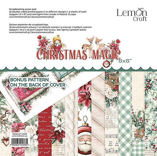 Papier - Scrapbook papier Lemoncraft Christmas Magic 8x8 - 16974947_