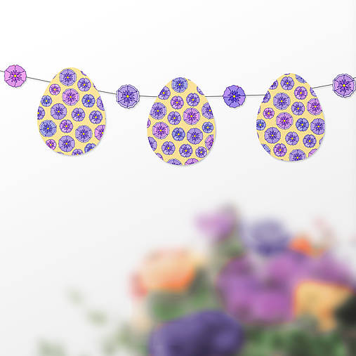 Tabuľky - Veľkonočná girlanda vajíčka Floral - 16972748_