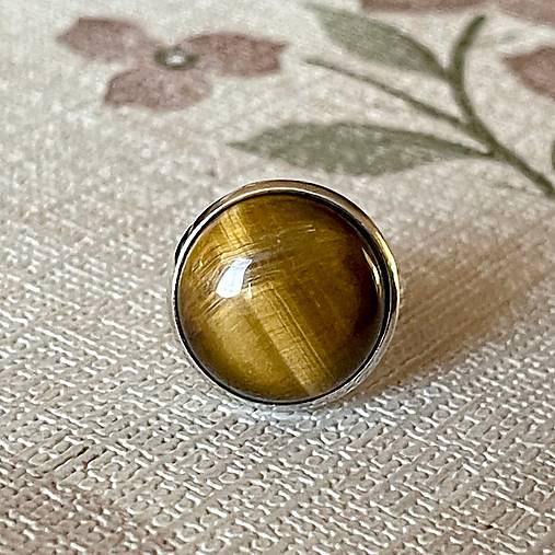 Tigers eye Ring / Prsteň s tigrím okom v striebornom prevedení E052