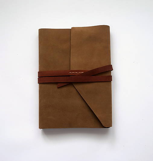 Papiernictvo - Elegantný kožený denný diár - týždenný diár 2026 camel - 16977469_