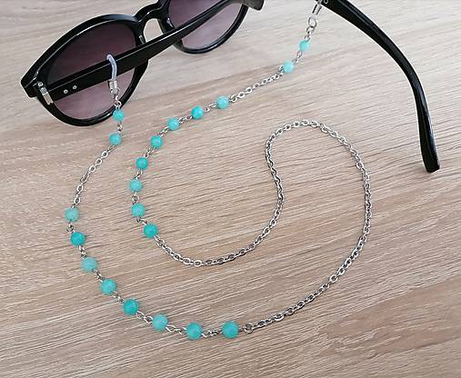 Iné doplnky - Retiazka na okuliare - minerál - nefrit - chirurgická oceľ  - 16977382_