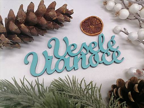 Polotovary - Mentolový - zelený nápis Veselé Vianoce - 16976807_