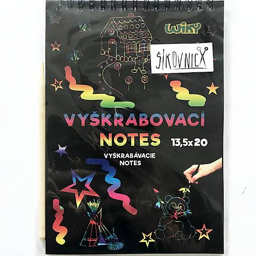 Vyškrabovací notes, dúhový, 10 listov (13,5x20 cm)