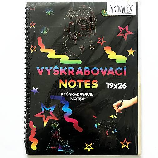 Vyškrabovací notes, dúhový, 10 listov (19x26 cm)