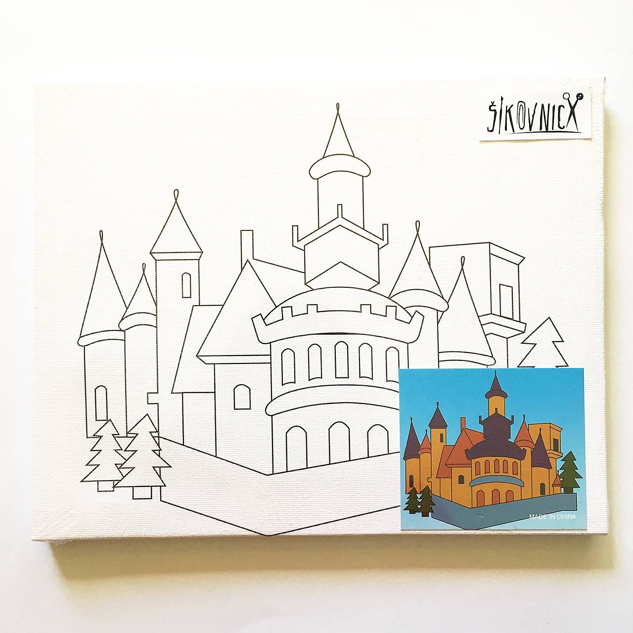 Maľovanie na plátno (25x20 cm - hrad)