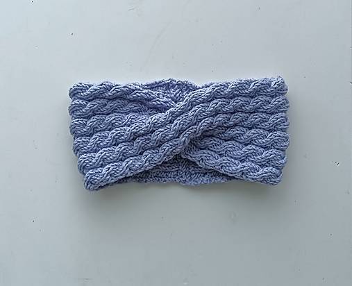 Čiapky, čelenky, klobúky - Čelenka osmičková- 100 % merino vlna (Fialová) - 16980404_