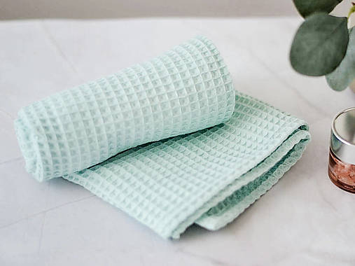 Úžitkový textil - Vaflový uterák (Mentolový) - 16980872_