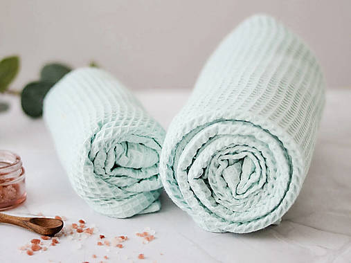 Úžitkový textil - Vaflový set (Mentolový) - 16980893_