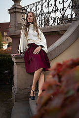 Sukne - MANŠESTROVÁ KOLOVÁ SUKNĚ - BORDÓ - 16981306_