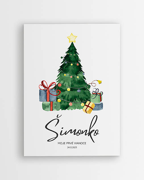 Grafika - Personalizovaný plagát k prvým Vianociam dieťatka - 16979579_