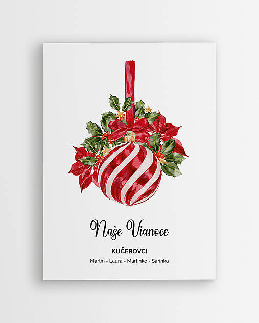 Grafika - Naše Vianoce - personalizovaný plagát - 16979820_