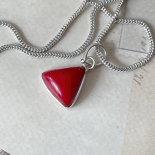 ZĽAVA 10% Red Coral Silver Plated Pendant / Prívesok s koralom postriebrený