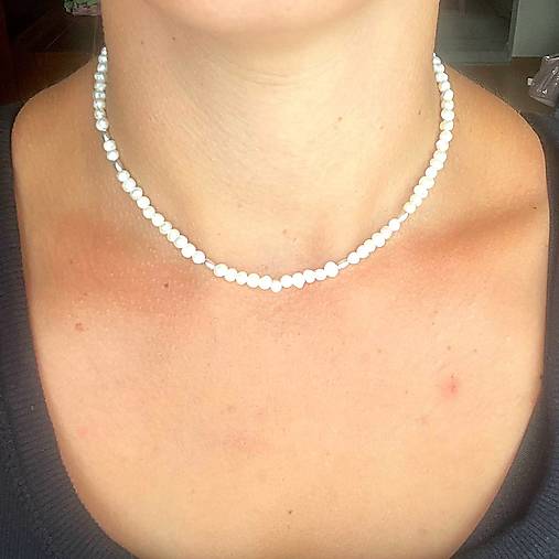 ZĽAVA 10% Freshwater Pearls Necklace AG925 / Náhrdelník zo sladkovodných perál E014