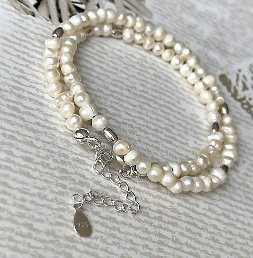 ZĽAVA 10% Freshwater Pearls Necklace AG925 / Náhrdelník zo sladkovodných perál E014