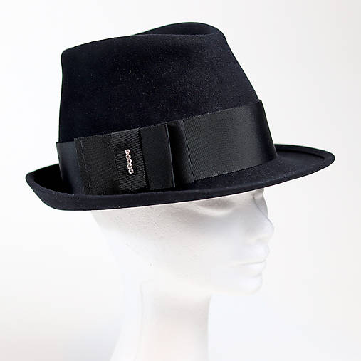 Čiapky, čelenky, klobúky - Klobúk Brenda - zajačia plsť, čierny - 16982638_