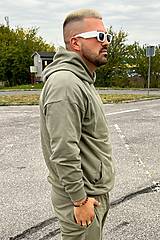 Mikiny - Pánska mikina s kapucňou KHAKI - 16982019_
