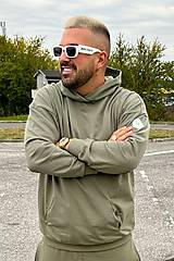 Mikiny - Pánska mikina s kapucňou KHAKI - 16982020_