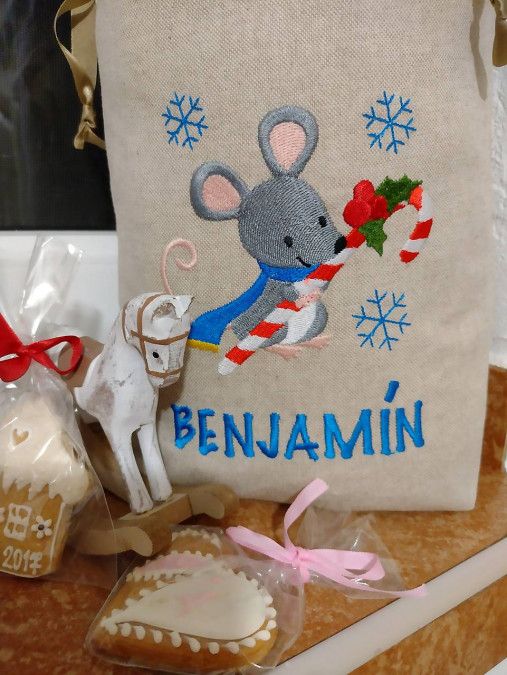 Úžitkový textil - Mikulášske vrecko  -  stiahnutie šnúrkou (vian.myška) - 16984055_