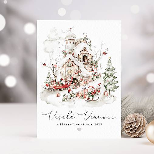 Papiernictvo - Otváracia vianočná pohľadnica Rozprávková krajina 3 - 16986341_