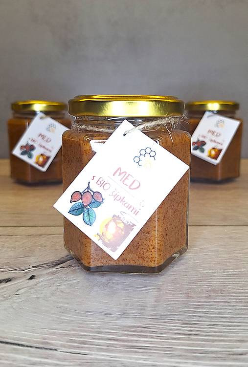 Včelie produkty - Med s BIO šípkami - 16987380_