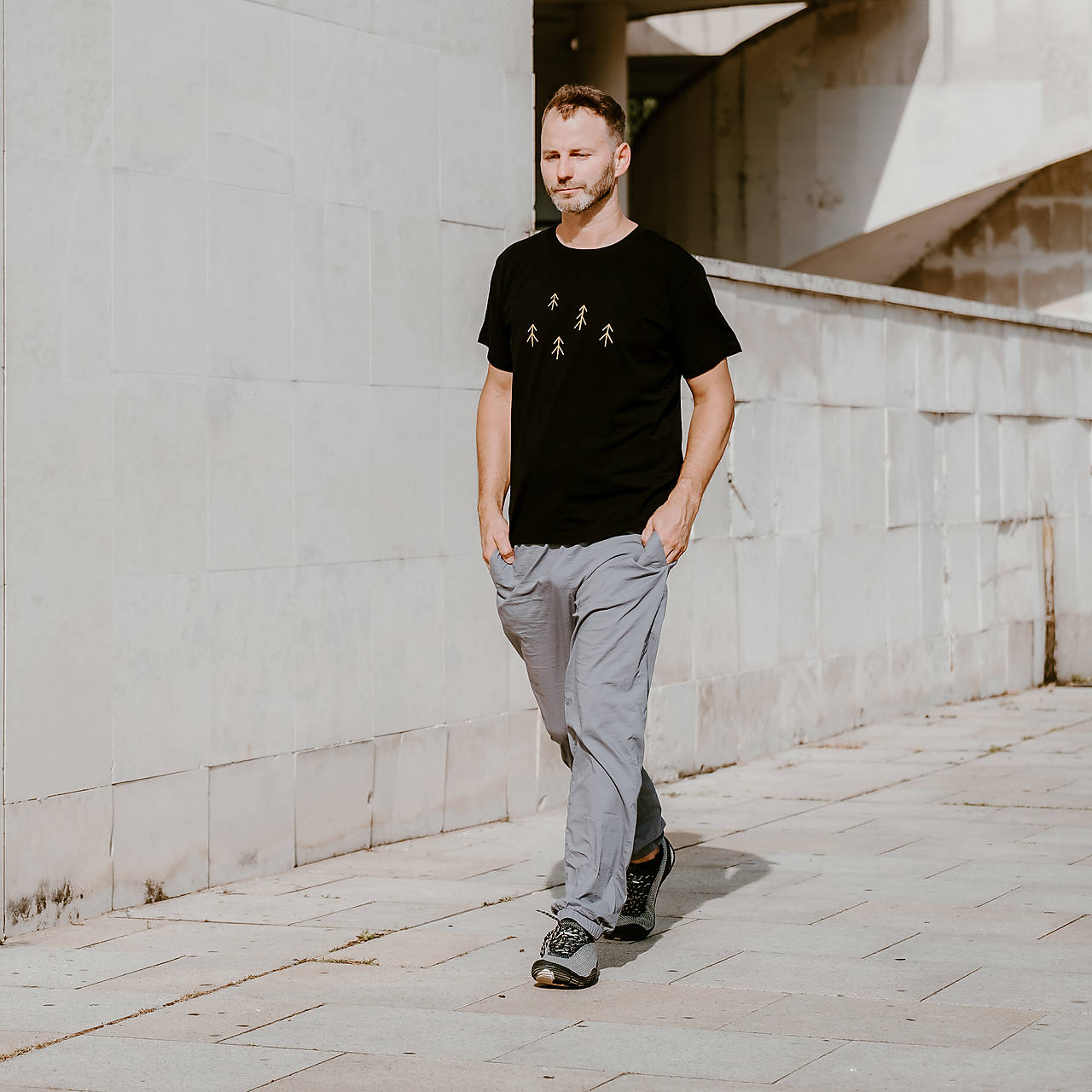 Pánske tričko Stromy čierne (L)