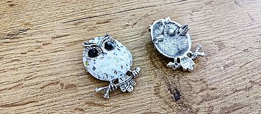 Galantéria - Aplikácia -Sova - 47x31mm (Biela) - 16990556_