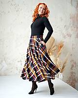 Sukne - MAISIE - kruhová MIDI károvaná sukňa "RôZNE VZORY" - 16992672_