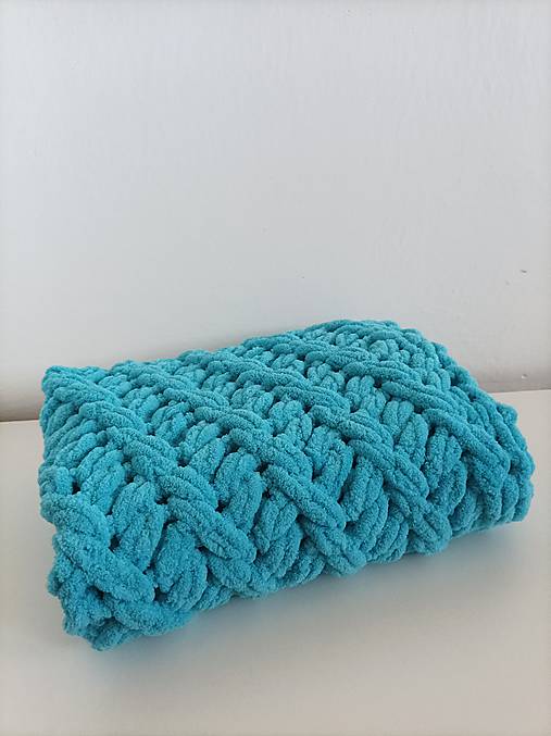 Detský textil - Puffy deka pre bábätko  (Tyrkysová) - 16996233_