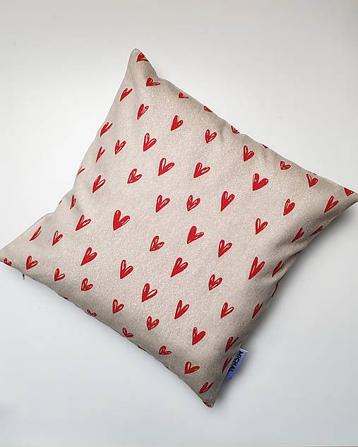 Úžitkový textil - Obliečka na vankúš Trblietavé srdiečka - 17000460_