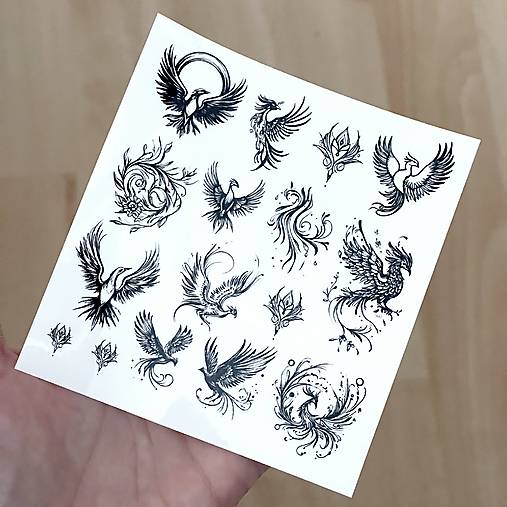 Tetovačky - Dočasné tetovačky Tiny Tattoos Fénix T0044 - 16998340_