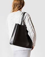 Kabelky - Kožená kabelka čierna TOTE BAG - 16997261_