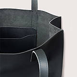Kabelky - Kožená kabelka čierna TOTE BAG - 17000153_