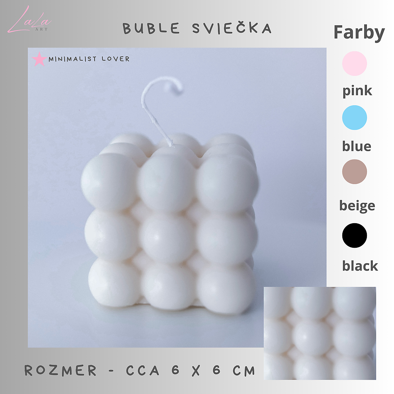 Bubble sviečka (Béžová)