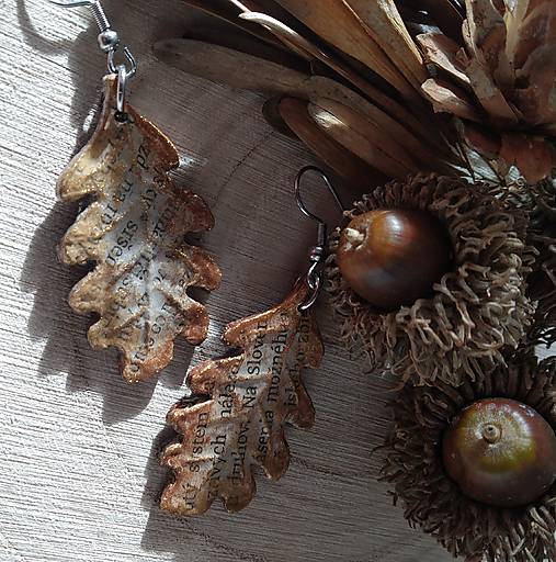 Náušnice - Jesenné lístie v lúčoch slnka - 16998612_