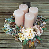 Svietidlá - Adventný Vianočný veniec Vintage Blush - 17004699_